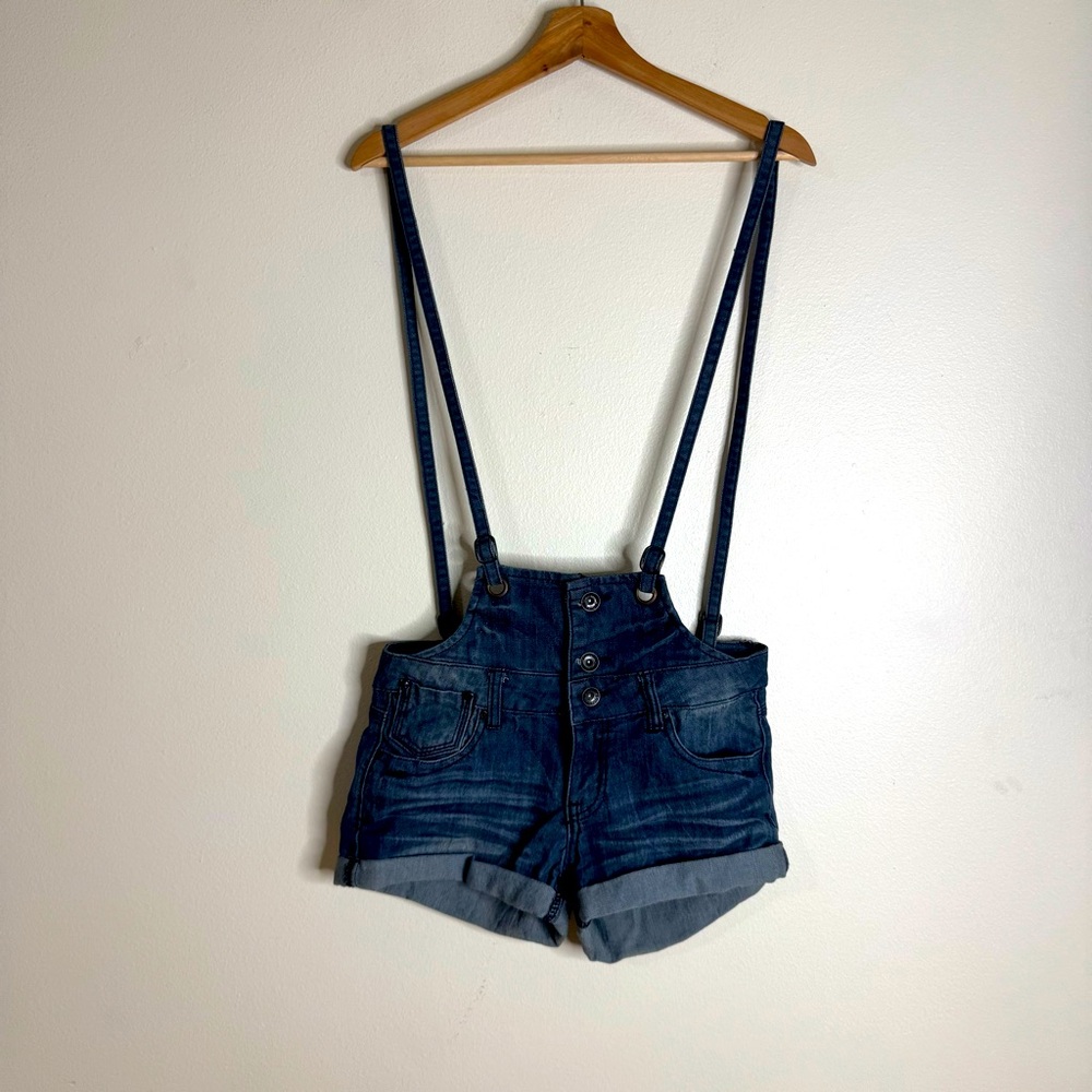 Lovesick Y2K Denim Suspender overall‎ Shorts size 3 festival cute concert